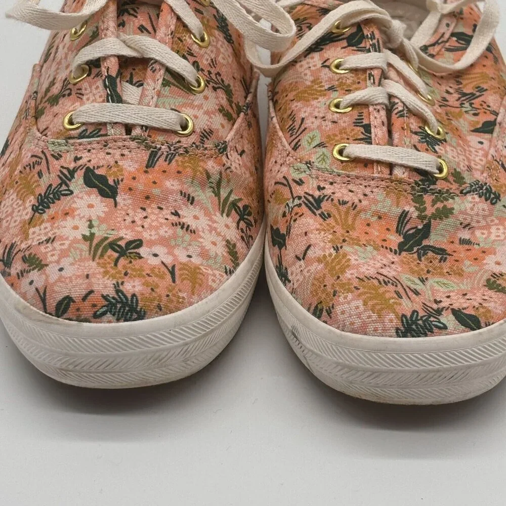 Keds x Rifle Paper Co Pink Floral Shoes Women Size 9.5 Pre-Owned - Good - Picture 6 of 10